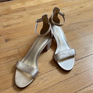 Lily Pulitzer Gold Cork Block Heels